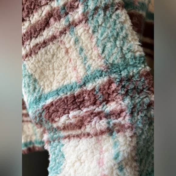 Sample? Brand removed - NWOT -  Shacket - Teal/Cream /Brown - 1X - Picture 8 of 8